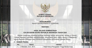 139 Calon Hakim Agung Lolos Administrasi, Siap Ikuti Seleksi Kualitas Awal Mei 2026