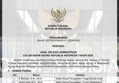 139 Calon Hakim Agung Lolos Administrasi, Siap Ikuti Seleksi Kualitas Awal Mei 2026
