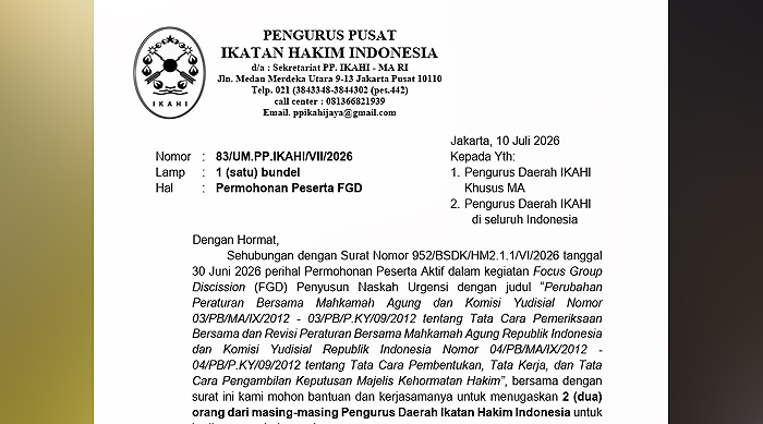 MA, KY, dan IKAHI Bahas Revisi Aturan Pemeriksaan Hakim serta Majelis Kehormatan Hakim